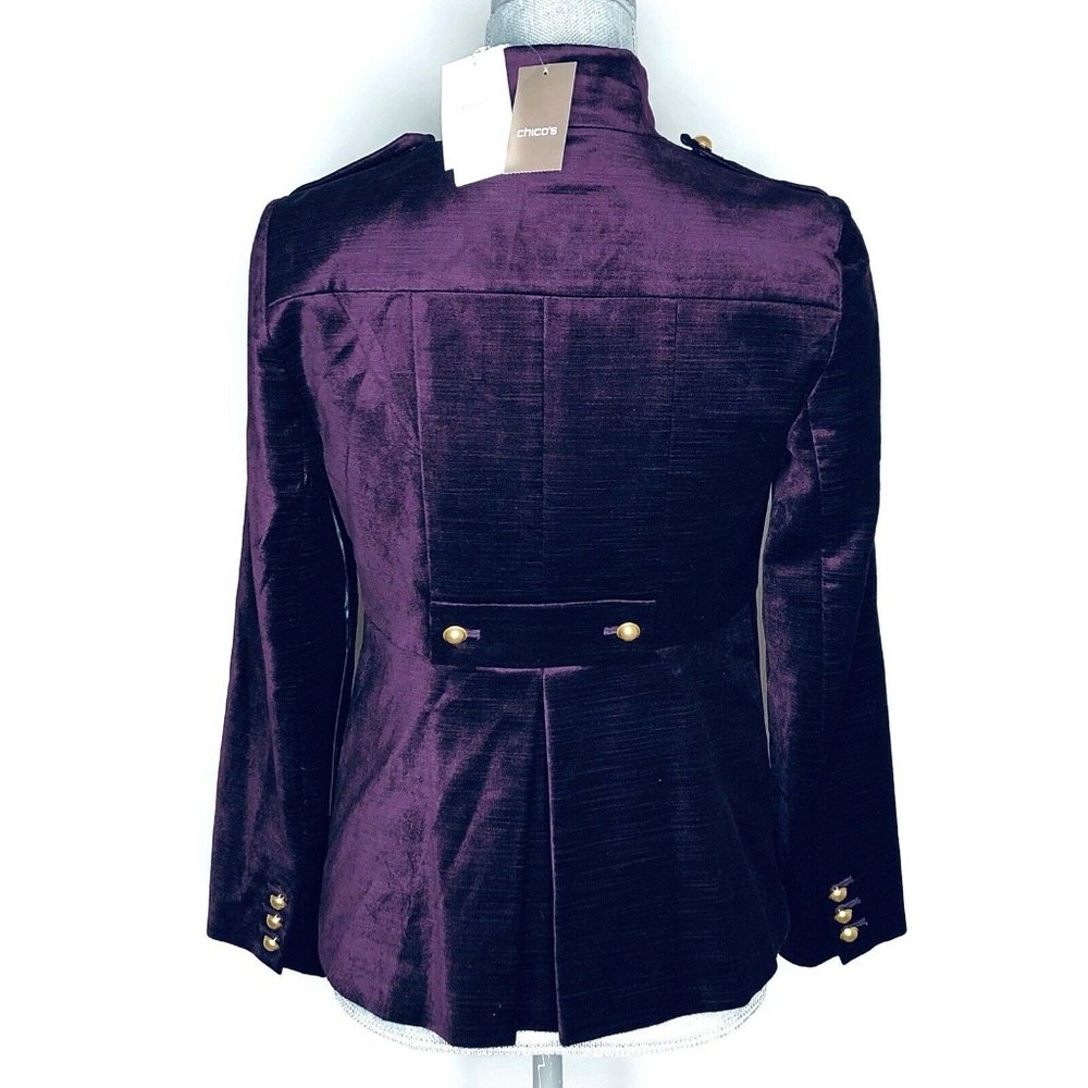 Black Label by Chico's Jacket Blazer NWT Velvet - Picture 5 of 7